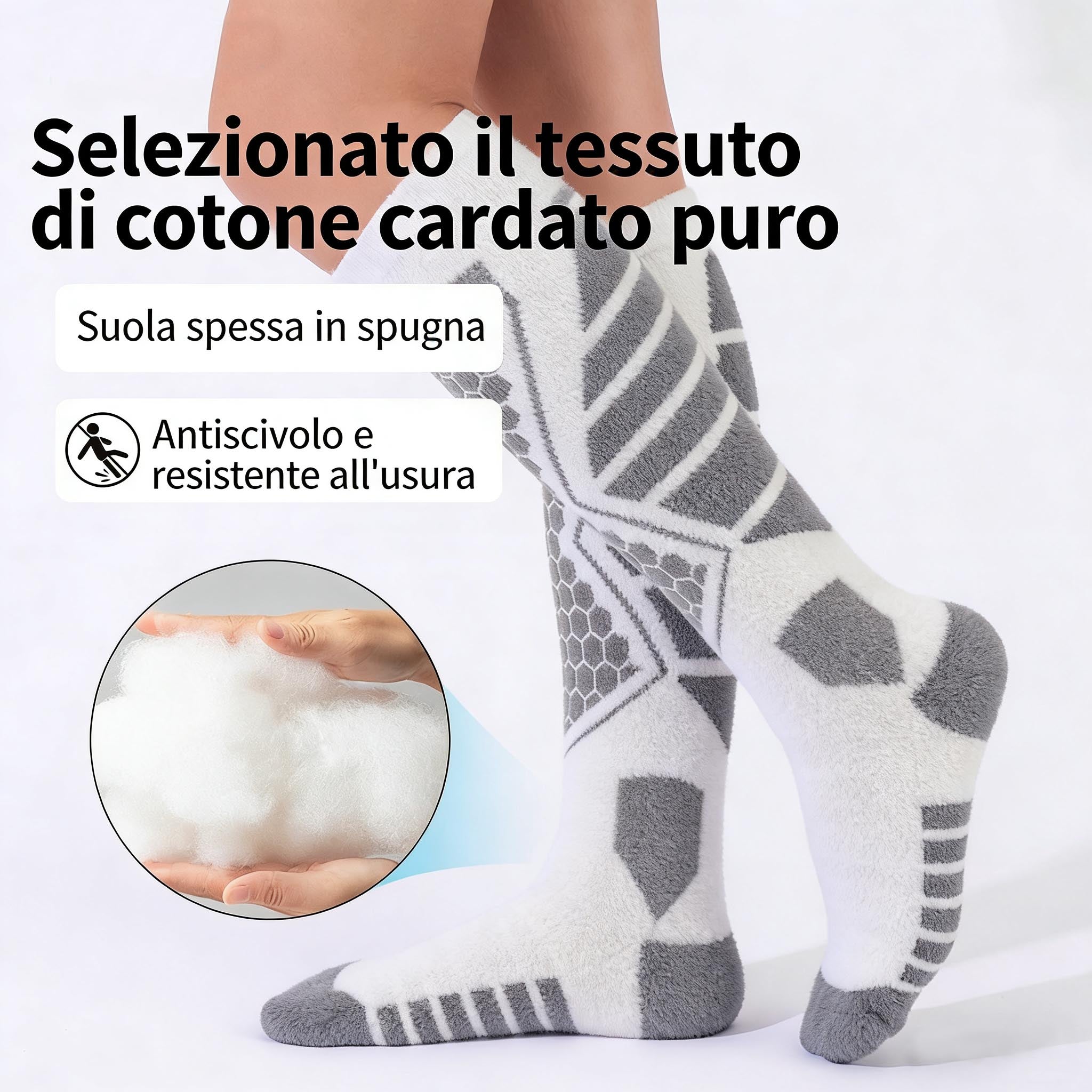 Calze da sci con imbottitura ammortizzante